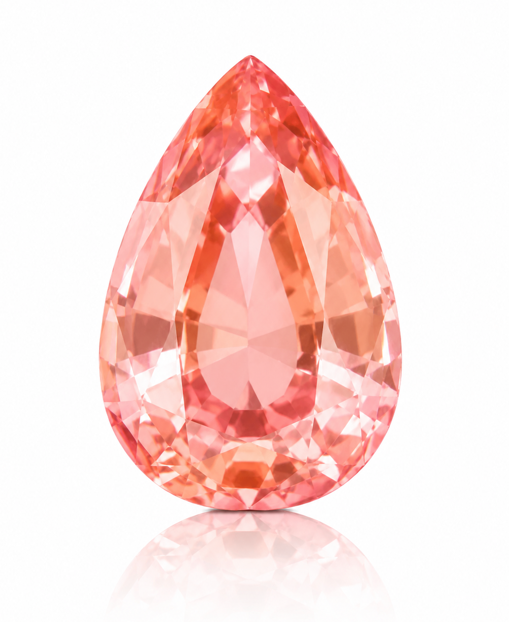 Lab-Grown Pear Cut Padparadscha Sapphire