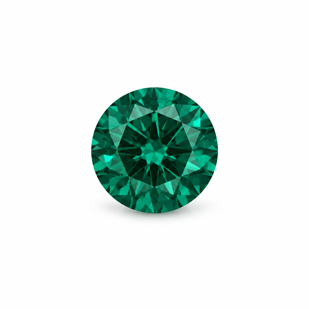 Zambian-Inspired Green Lab-Grown Emerald, Round Cut – Hydrothermal Grow