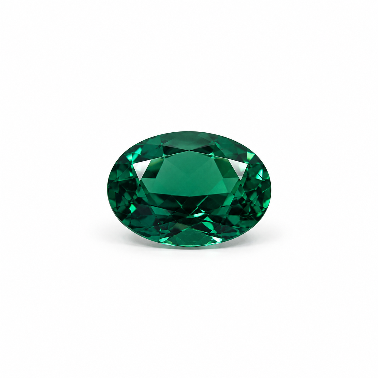 Zambian-Inspired Green Lab-Grown Emerald, Oval Cut – Hydrothermal Grown