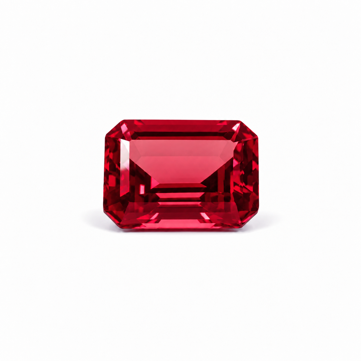 Pigeon Blood Red Lab-Grown Ruby, Emerald Cut – Czochralski Grown