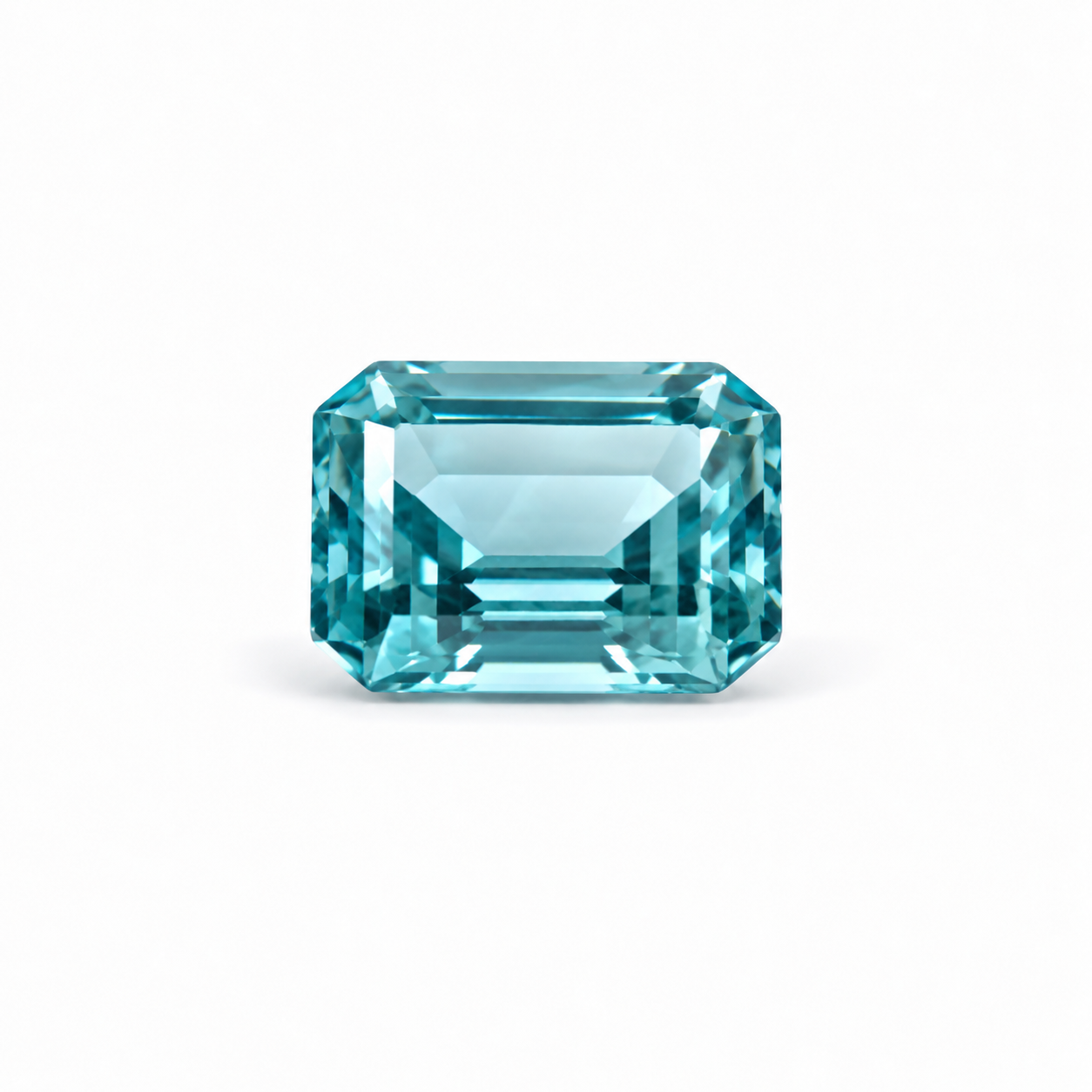 Paraiba-Inspired Blue-Green Lab-Grown YAG, Emerald Cut – Czochralski Grown