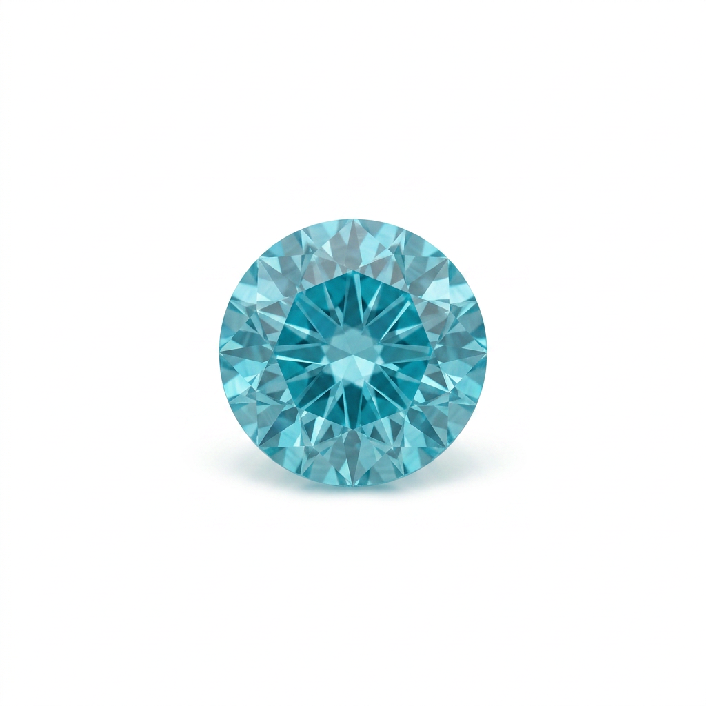 Paraiba-Inspired Blue-Green Lab-Grown YAG, Round Cut – Czochralski Grown