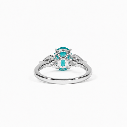 Oval-Cut Lab-Grown YAG Ring in 925 Sterling Silver (7 × 9mm)