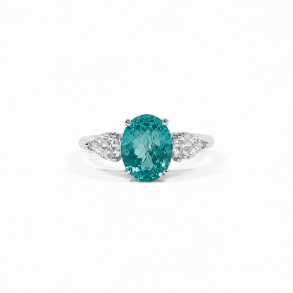 Oval-Cut Lab-Grown YAG Ring in 925 Sterling Silver (7 × 9mm)
